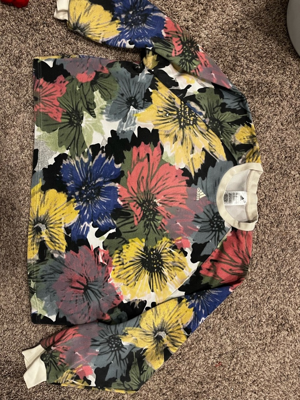 adidas Floral Print Multicolor Crewneck Sweatshirt